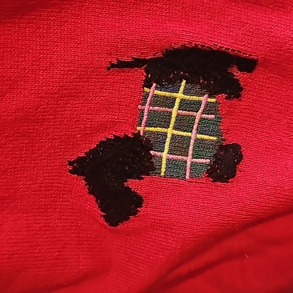 Talbots sz medium red crewneck Sottie Dog sweater cashmere blend - Picture 6 of 8